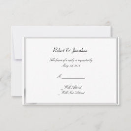 Tarjeta de respuesta de Boda Groom Elegance Groom