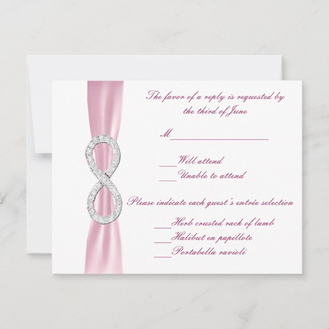Tarjeta de respuesta de Boda infinito de diamante  (Anverso)