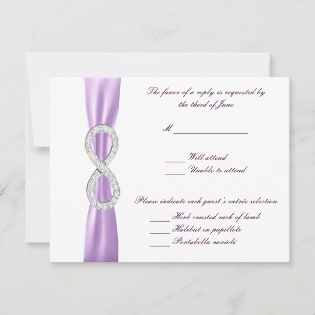 Tarjeta de respuesta de Boda infinito de diamantes (Anverso)