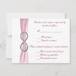 Tarjeta de respuesta de Boda Infinito Rosa