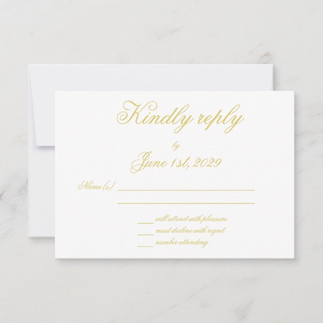 Tarjeta de respuesta de boda Isla Cítrico Elegante (Anverso)