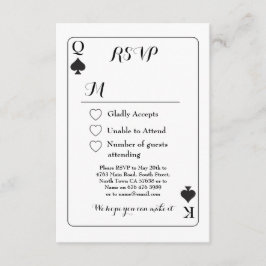 Tarjeta de respuesta de boda K Q As de Espadas In