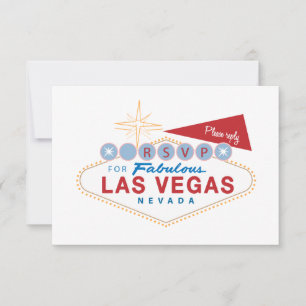 Tarjeta de respuesta de boda   Letrero de Las Vega
