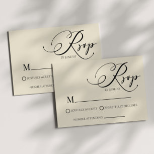 Tarjeta de respuesta de boda minimalista clásica m