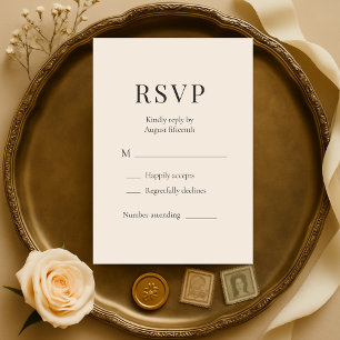 Tarjeta de respuesta de boda minimalista con champ