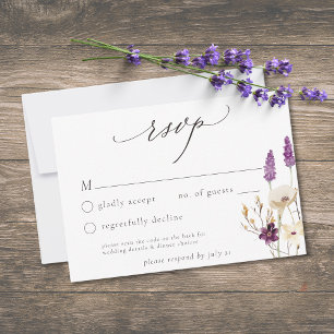 Tarjeta de respuesta de boda minimalista con códig