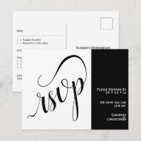 Tarjeta de respuesta de boda minimalista de 2 pane