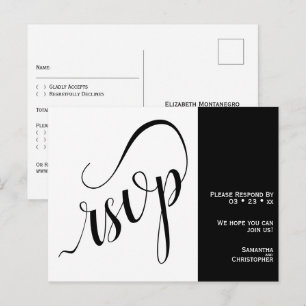 Tarjeta de respuesta de boda minimalista de 2 pane