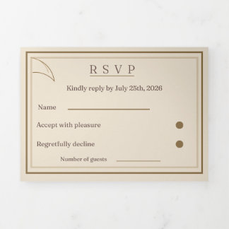 Tarjeta de respuesta de boda minimalista de marfil