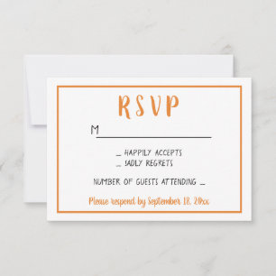 Tarjeta de respuesta de boda minimalista de otoño