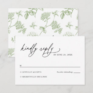 Tarjeta de respuesta de boda minimalista en blanco