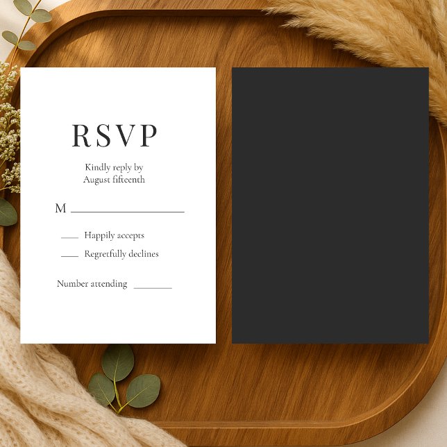 Tarjeta de respuesta de boda minimalista moderna (Subido por el creador)