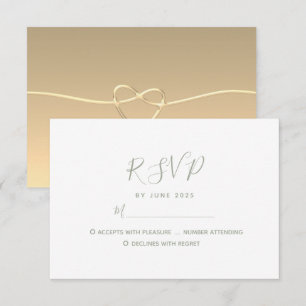 Tarjeta de respuesta de boda minimalista simple