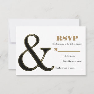 Tarjeta de respuesta de boda moderna y elegante co