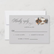 tarjeta de respuesta de boda Mystic Autumn