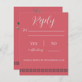 Tarjeta de respuesta de boda navideña en el Lodge