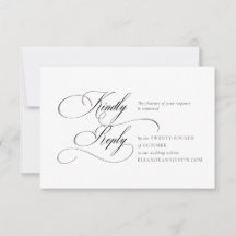 Tarjeta de respuesta de boda negra