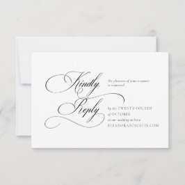 Tarjeta de respuesta de boda negra