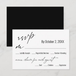 Tarjeta de respuesta de boda negra de elección de 