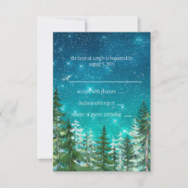 Tarjeta de respuesta de boda Nocturna con Estrella