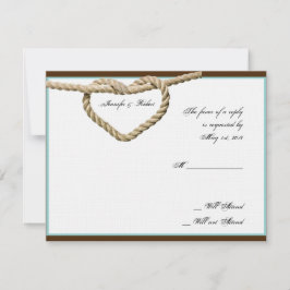 Tarjeta de respuesta de Boda occidental Heart Love