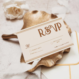 Tarjeta de respuesta de boda occidental moderna