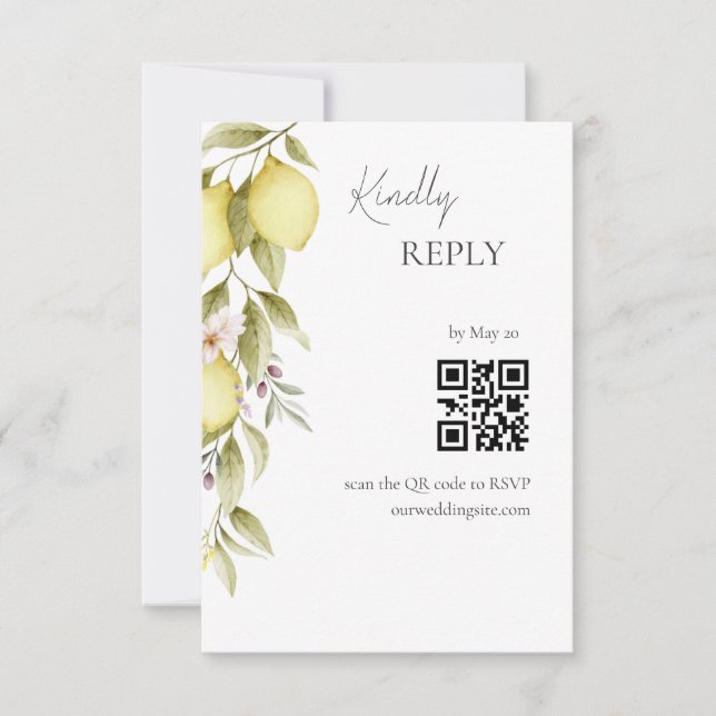 Tarjeta de respuesta de boda Olivar (Anverso)