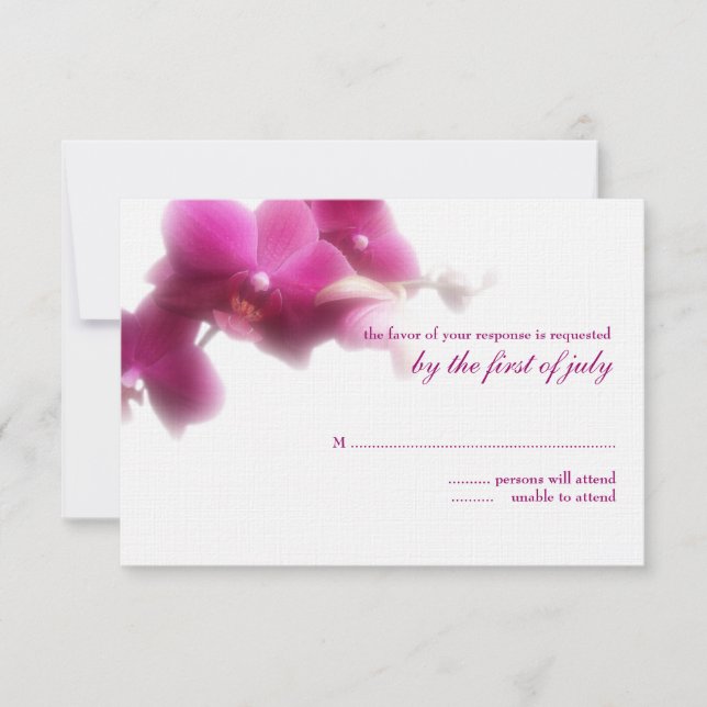 Tarjeta de respuesta de Boda Orquídea Rosa (Anverso)