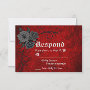 Tarjeta de respuesta de Boda para Rosas negros de 