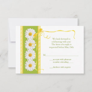 Tarjeta de Respuesta de Boda Pequeña Margarita Ama