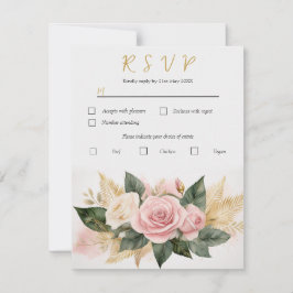 Tarjeta de respuesta de boda personalizada ramo de