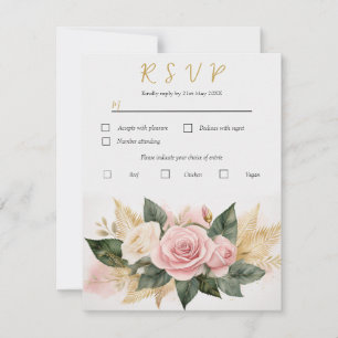 Tarjeta de respuesta de boda personalizada ramo de