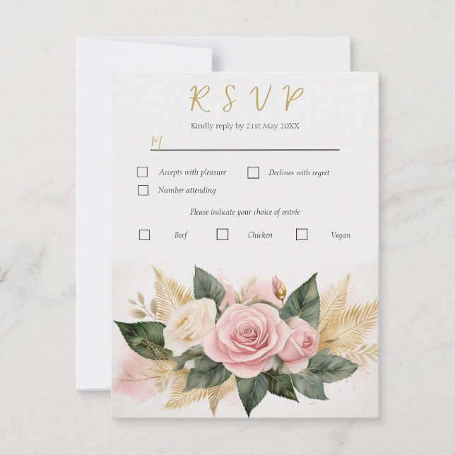 Tarjeta de respuesta de boda personalizada Ramo de (Anverso)