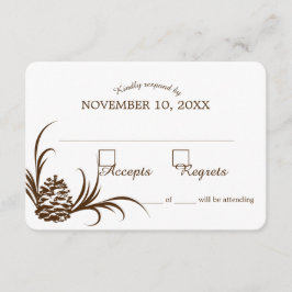 Tarjeta de respuesta de Boda Pine Cone Silhouette