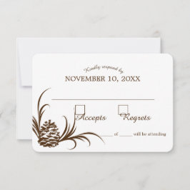 Tarjeta de respuesta de Boda Pine Cone Silhouette