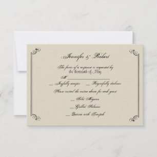 Tarjeta de respuesta de Boda Posh de Art Nouveau
