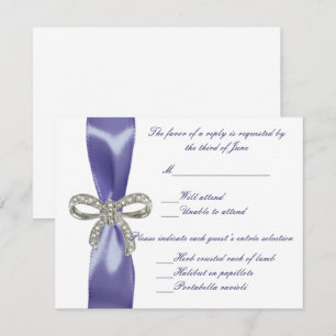Tarjeta de respuesta de Boda Purple Blue Diamond B