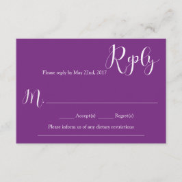 Tarjeta de respuesta de Boda púrpura