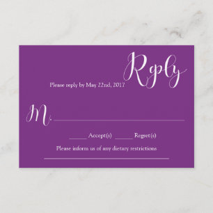 Tarjeta de respuesta de Boda púrpura