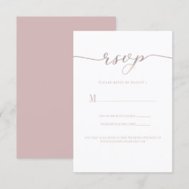 Tarjeta de respuesta de boda R.S.V.P. con escritur