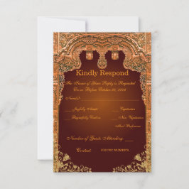 Tarjeta de respuesta de boda real