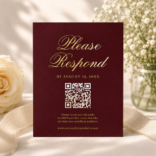 Tarjeta de respuesta de boda Regencia de oro borgo