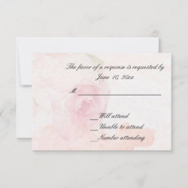 Tarjeta de respuesta de boda | Rosa de Blush con a