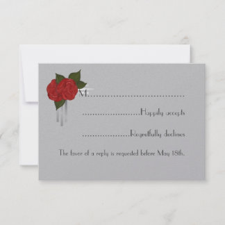 Tarjeta de respuesta de Boda Rosa Deco simple y el