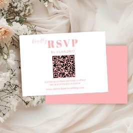 Tarjeta de respuesta de boda rosa minimalista eleg