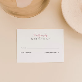 Tarjeta de respuesta de boda Rosa Romántica