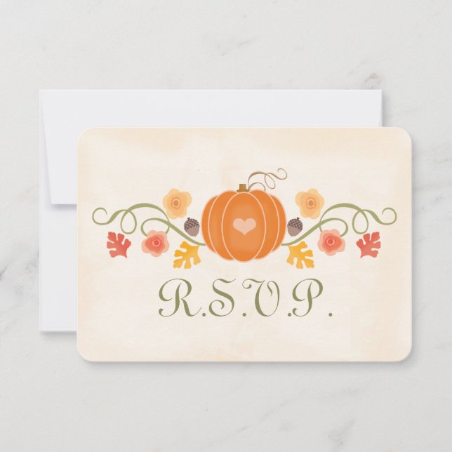 Tarjeta de respuesta de Boda RSVP de la Calabaza d (Anverso)