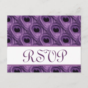 Tarjeta de respuesta de Boda RSVP para plumas de p