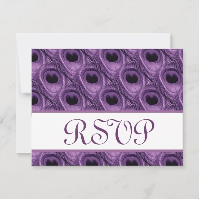 Tarjeta de respuesta de Boda RSVP para plumas de p (Anverso)