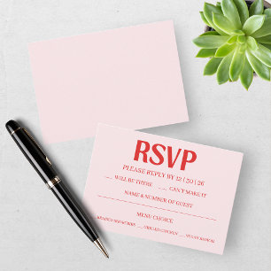 Tarjeta de respuesta de boda RSVP Retro San Valent